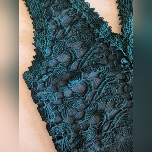 Zara | Emerald Green Lace Maxi Dress | Size S - Picture 3 of 8